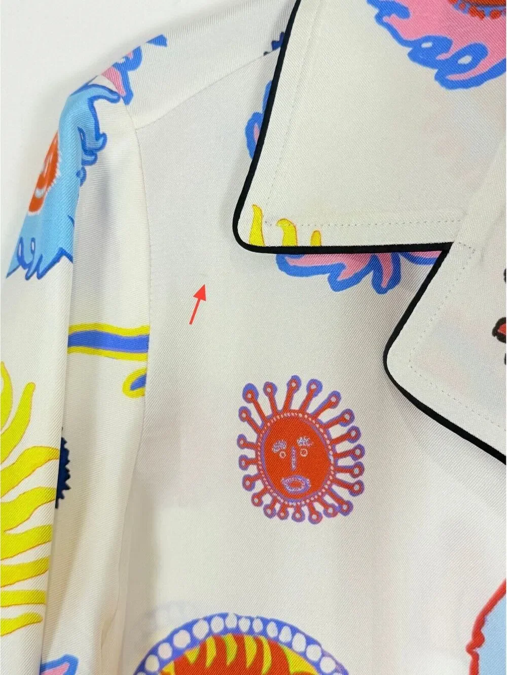 Louis Vuitton x Yayoi Kusama YK Faces Silk Button Up Shirt White 34/ US XS